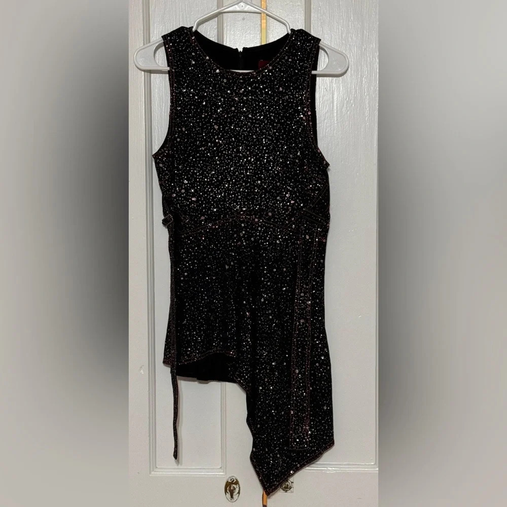 SIES MARJAN Genevieve asymmetric glittered crepe top - Picture 9 of 13